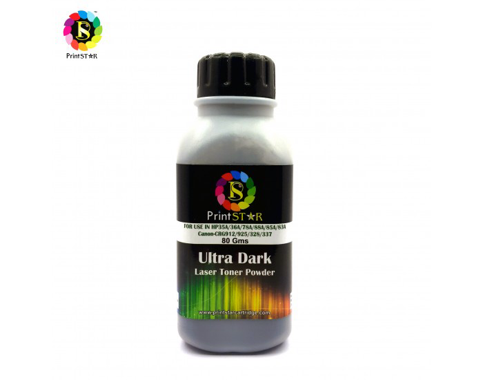 PRINT STAR LASER TONER POWDER FOR HP 36A|88A UNIVERSAL 80GM (ULTRA DARK)